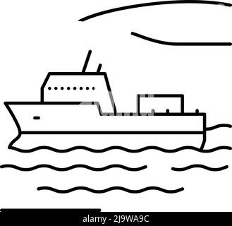 illustration vectorielle d'icône de ligne de rivière navigable Illustration de Vecteur