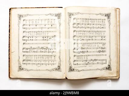 Partitions de musique vintage, de l'Empire russe, 1880s. Banque D'Images