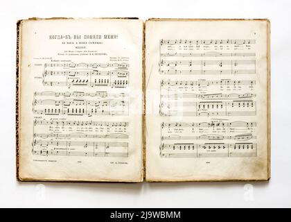 Partitions de musique vintage, de l'Empire russe, 1880s. Banque D'Images