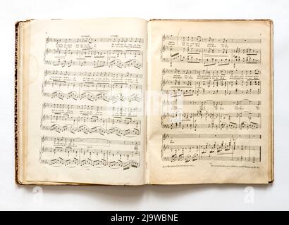 Partitions de musique vintage, de l'Empire russe, 1880s. Banque D'Images
