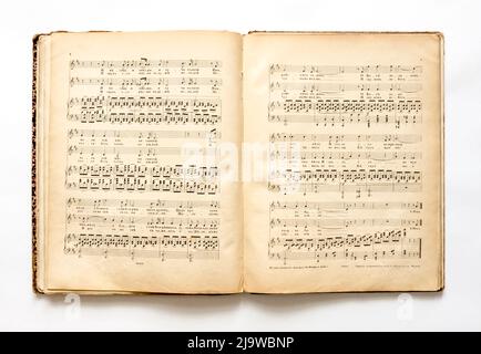 Partitions de musique vintage, de l'Empire russe, 1880s. Banque D'Images