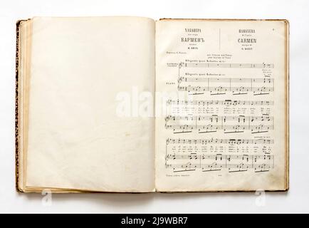 Partitions de musique vintage, de l'Empire russe, 1880s. Banque D'Images