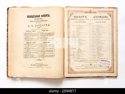 Partitions de musique vintage, de l'Empire russe, 1880s. Banque D'Images