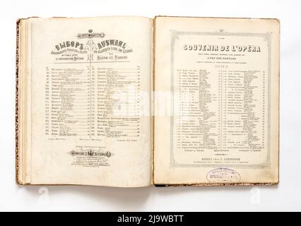 Partitions de musique vintage, de l'Empire russe, 1880s. Banque D'Images