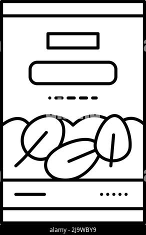 illustration vectorielle de l'icône de la ligne du conteneur d'épinards en conserve Illustration de Vecteur