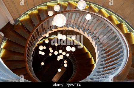 L'escalier en colimaçon de la boutique Heals, Londres Banque D'Images