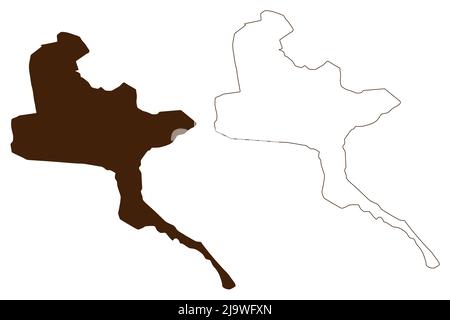 Île de Terihi (France, République française, Océan Pacifique, Archipel des îles Marquises, Polynésie française) carte illustration vectorielle, scribble sketch Terih Illustration de Vecteur