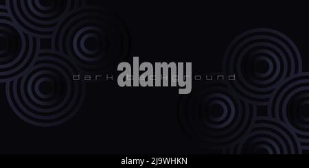Arrière-plan sombre de luxe. Toile de fond noire minimaliste de qualité supérieure avec cercles dégradés. Vecteur 3D lignes effet flou Violet foncé futuriste Illustration de Vecteur