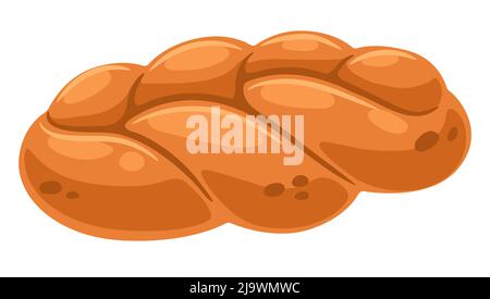 Illustration de la challah fraîche. Image pour les boulangeries et les épiceries. Une alimentation traditionnelle saine. Illustration de Vecteur