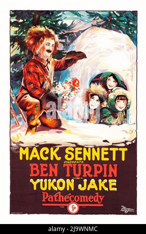 Ben Turpin Silent Movie, comédie - Yukon Jake (Pathé, 1924). Banque D'Images