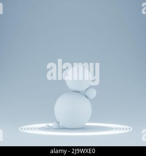 Sphères de couleur bleu clair, rendu 3D Banque D'Images