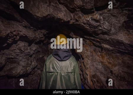 Intérieur de la mine ancienne dans la ville de Banska Stiavnica en Slovaquie Banque D'Images