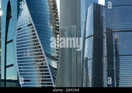 Gros plan de bureaux en verre. Banque D'Images