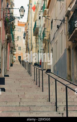 Escaliers de la rue Lisbonne dans la vieille ville Banque D'Images