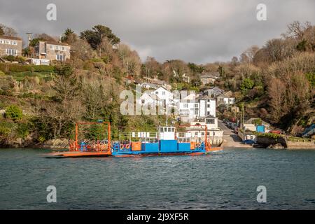 Vue depuis Fowey du ferry de Bodinnick, Fowey, Cornwall Banque D'Images