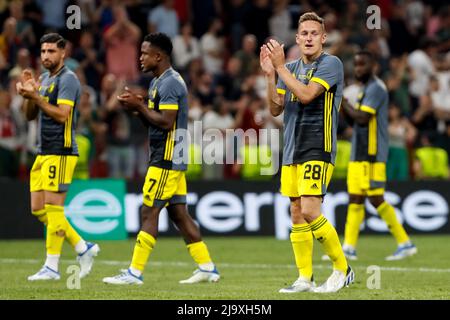 TIRANA, ALBANIE - MAI 25: Jens Toornstra de Feyenoord applaudit lors du match final de la Ligue de la Conférence Europa de l'UEFA entre AS Roma et Feyenoord à l'arène nationale le 25 mai 2022 à Tirana, Albanie (photo de Nikola Krstic/Orange Pictures) crédit: Orange pics BV/Alay Live News Banque D'Images