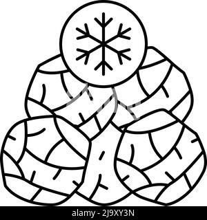 illustration vectorielle de l'icône représentant une ligne d'épinards surgelée Illustration de Vecteur