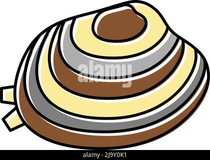 illustration vectorielle d'icône de couleur de palourdes de manille Illustration de Vecteur