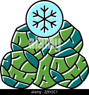 illustration vectorielle d'icône de couleur d'épinards surgelés Illustration de Vecteur