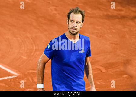 Paris, France. 25th mai 2022. Richard Gasquet de France pendant l'Open de France (Roland-Garros) 2022, Grand Chelem tournoi de tennis le 25 mai 2022 au stade Roland-Garros à Paris, France. Crédit : Victor Joly/Alamy Live News Banque D'Images