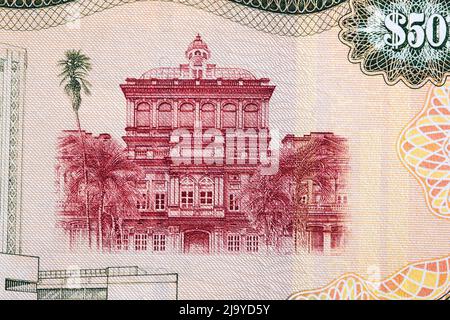 La Maison Rouge - le bâtiment du Parlement à partir de l'argent de Trinité-et-Tobago - Dollar Banque D'Images