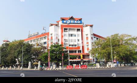 INDE, TAMILNADU, CHENNAI, mars 2022, gens au bureau du gouvernement de Tamilnadu près de Marina Beach Banque D'Images