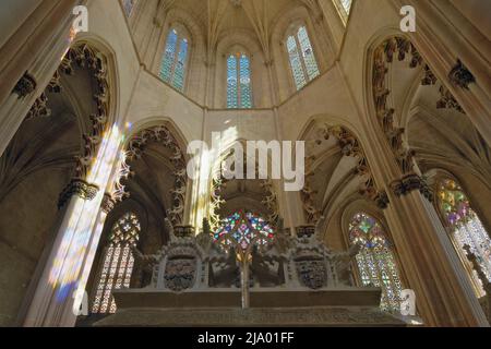 Tombeau du roi Jean Ier du Portugal et de sa femme Philippa de Lancaster dans le monastère de Batalha, Portugal Banque D'Images