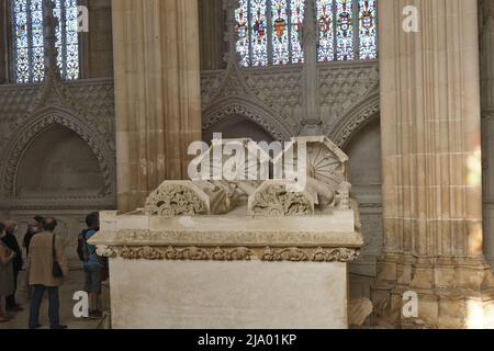 Tombeau du roi Jean Ier du Portugal et de sa femme Philippa de Lancaster dans le monastère de Batalha, Portugal Banque D'Images