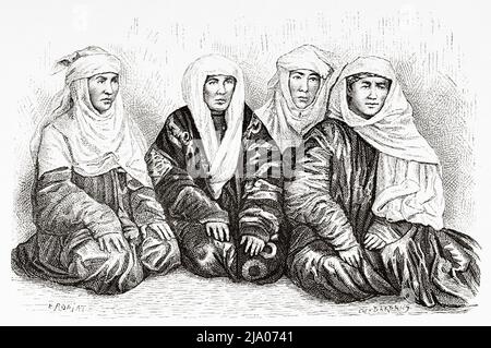 Les femmes turques. Ouzbékistan, Asie centrale. D'Orenbourg à Samarkand 1876-1878 par Madame Marie Ujfalvy-Bourdon, le Tour du monde 1879 Banque D'Images
