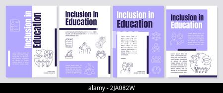 Inclusion dans le modèle de brochure violet éducation Illustration de Vecteur