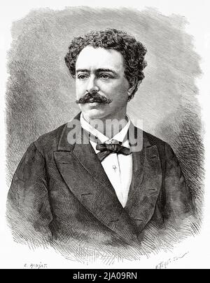 Portrait d'Edmondo de Amicis (1846-1908) romancier, professeur, journaliste, poète et écrivain italien Banque D'Images