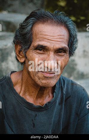 Portrait de vieil homme asiatique Banque D'Images