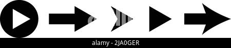 Icône en forme de flèche de différentes formes. Vecteur de direction. Vecteur modifiable. Illustration de Vecteur
