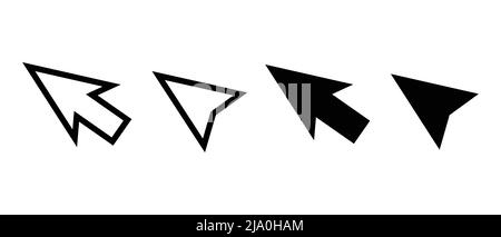 Jeu d'icônes de curseur blanc et noir de la souris. Vecteur modifiable. Illustration de Vecteur