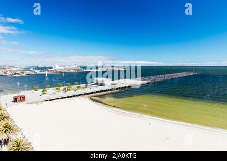 Vue sur la baie de Port Phillip à Melbourne, Australie Banque D'Images