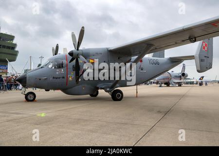 Marine polonaise PZL Mielec M-28 SkyTruck exposé à l'Open House de Geilenkirchen de l'OTAN. Allemagne - 2 juillet 2017 Banque D'Images