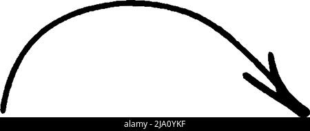 Flèche de coup de pinceau lisse vers le haut. Pointeur tracé à la main. Illustration de Vecteur