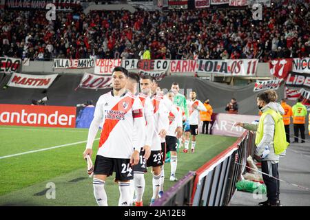 Les joueurs de Fotball de River plate Team Argentina jouent contre Alianza de Lima, pour la coupe Libertadores. Banque D'Images