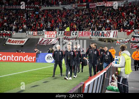 Les joueurs de Fotball de River plate Team Argentina jouent contre Alianza de Lima, pour la coupe Libertadores. Banque D'Images