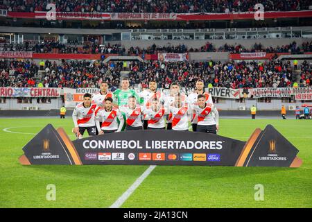 Les joueurs de Fotball de River plate Team Argentina jouent contre Alianza de Lima, pour la coupe Libertadores. Banque D'Images