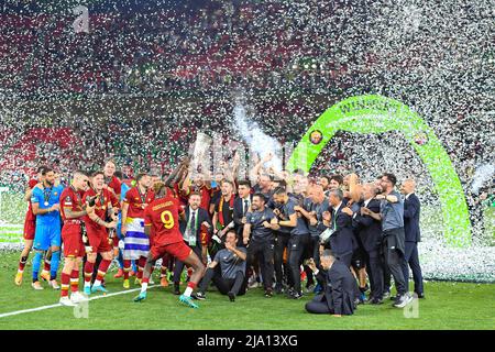 Tirana, Albanie. 25th mai 2022. Comme Roma a gagné la finale de la coupe de la Conférence de l'UEFA à Tirana. (Credit image: © Riccardo Fabi/Pacific Press via ZUMA Press Wire) Banque D'Images