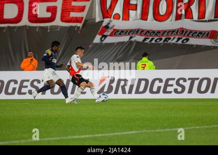 Les joueurs de Fotball de River plate Team Argentina jouent contre Alianza de Lima, pour la coupe Libertadores. Banque D'Images