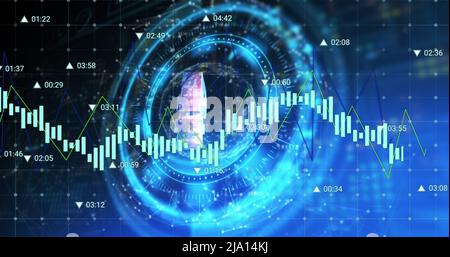 Image du symbole du rouble russe sur le verrouillage de sécurité rotatif des données de traitement Banque D'Images