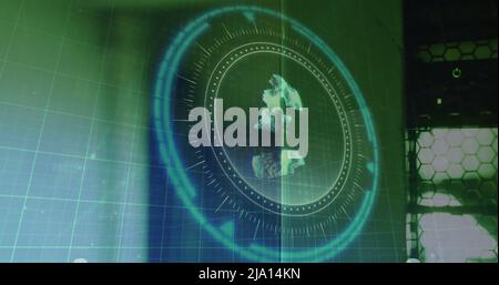 Illustration du symbole de livre anglais sur le verrouillage de sécurité rotatif du traitement des données Banque D'Images