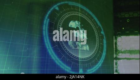 Illustration du symbole de livre anglais sur le verrouillage de sécurité rotatif du traitement des données Banque D'Images