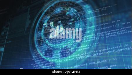 Image du symbole hryvnia de l'ukraine sur les données de traitement du verrou de sécurité rotatif Banque D'Images