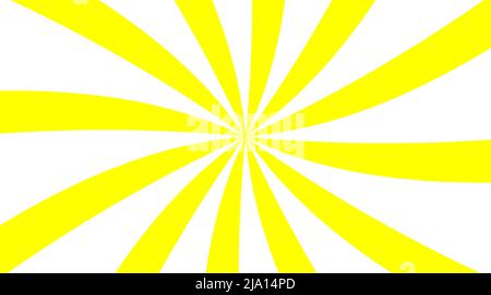 Vecteur jaune-lumière torsadé arrière-plan sur blanc, spirale psychédélique avec rayons radiaux, tourbillon, effet bande dessinée torsadé, spirale hypnotique Illustration de Vecteur