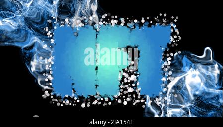 Image de nft sur les ondes bleues et le fond noir Banque D'Images