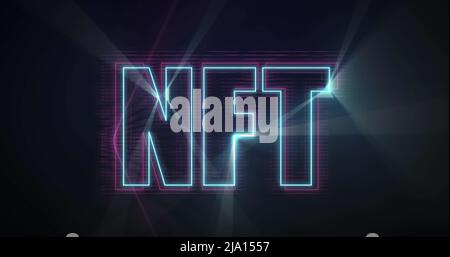 Image de nft sur les lignes et l'arrière-plan noir Banque D'Images