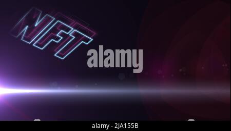 Image de nft sur fond violet et noir Banque D'Images